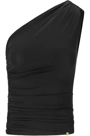 Elisabetta Franchi SCHWARZES TOP MIT EINER SCHULTER
