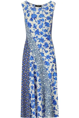 Max Mara CUBANO BLAUES MIDI KLEID MIT BLUMEN
