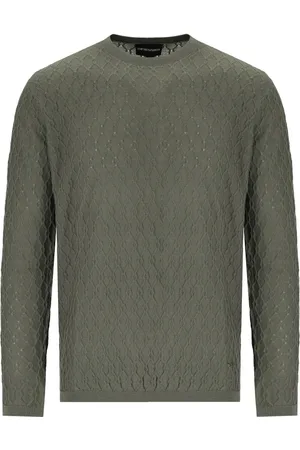 Emporio Armani MILITÄRGRUNER RUNDHALSPULLOVER