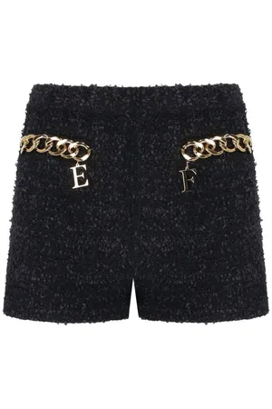 Elisabetta Franchi SCHWARZE SHORTS MIT KETTE