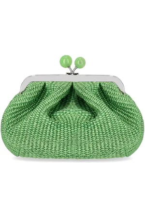 Max Mara PASTICCINO PALMAS SMALL SMARAGDGRÜNER CLUTCH