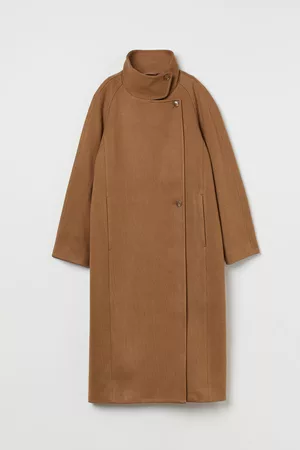 H&M Damen Mäntel - Mantel mit hohem Kragen - Beige