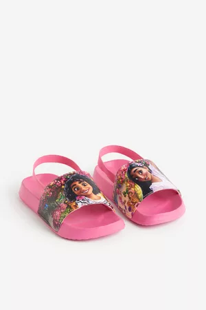 H&M Mädchen Flip Flops - Badesandalen mit Print - Pink
