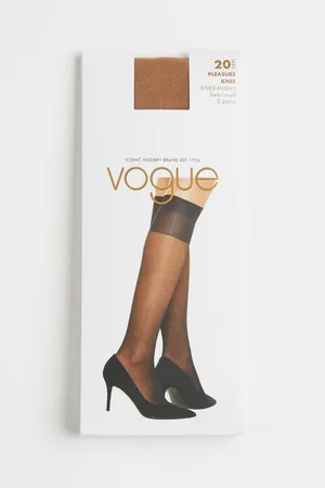 H&M Damen Socken & Strümpfe - Pleasure Knee-highs 20 Den, 2-pack - Orange
