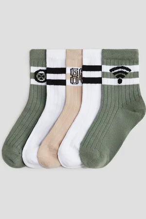 H&M 5er-Pack Gerippte Socken - Grün