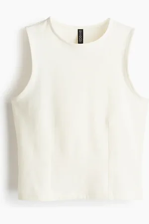 H&M Tanktop mit definierter Taille - Weiß