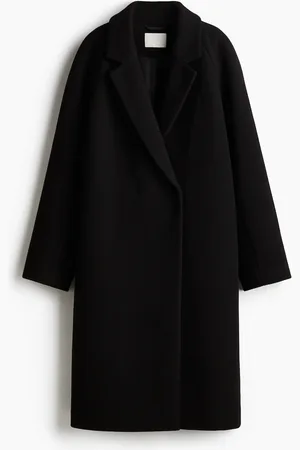 H&M Zweireihiger Mantel - Schwarz