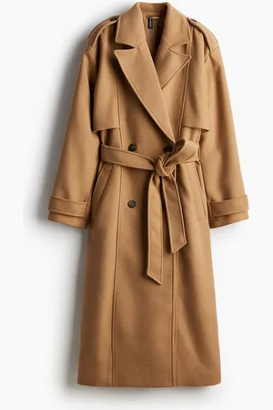 H&M Trenchcoat aus angerautem Twill - Beige