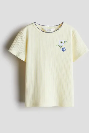 H&M Shirt aus Pointelle-Jersey - Gelb