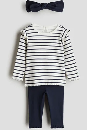 H&M 3-teiliges Baumwolljersey-Set - Weiß
