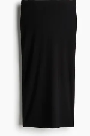 H&M Gerippter Bleistiftrock - Schwarz