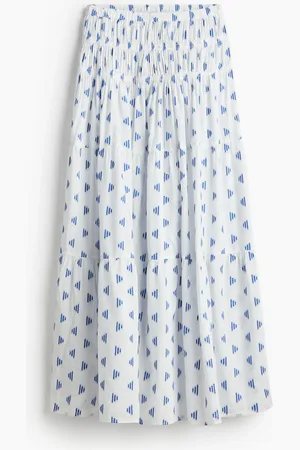 H&M Bestickter Maxirock - Weiß
