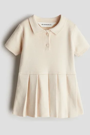 H&M Feinstrickkleid aus Baumwolle - Beige