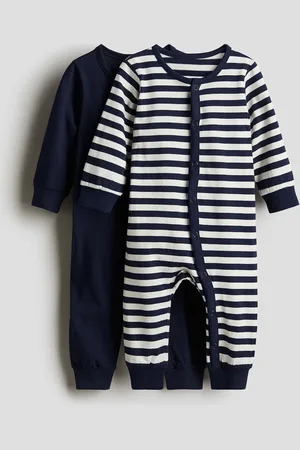 H&M 2er-Pack Baumwollschlafanzüge mit Print - Blau