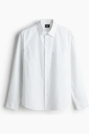 H&M Popelinehemd in Regular Fit - Weiß