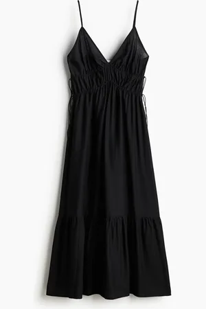 H&M Maxikleid mit Tunnelzügen - Schwarz