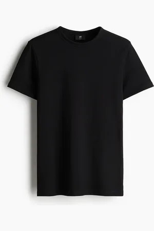 H&M Baumwoll-T-Shirt in Slim Fit - Schwarz