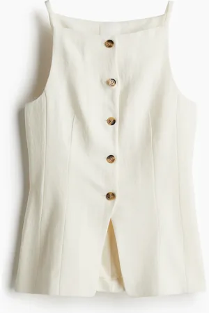 H&M Tailliertes Gilet - Weiß
