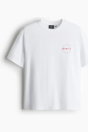H&M T-Shirt in Loose Fit - Weiß