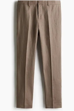 H&M Anzughose aus Leinen in Slim Fit - Beige
