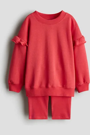 H&M Zweiteiler mit Sweatshirt und Shorts - Rot