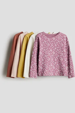 H&M 5er-Pack Jerseyshirts - Pink