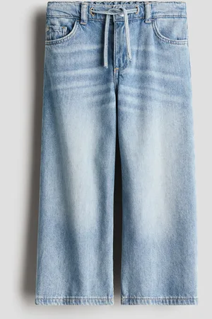 H&M Denimhose mit Kordelzugdetail - Blau