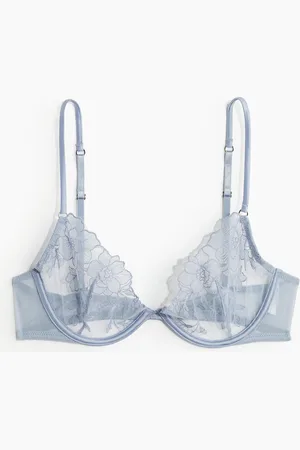 H&M Unwattierter Bügel-BH aus Mesh - Blau