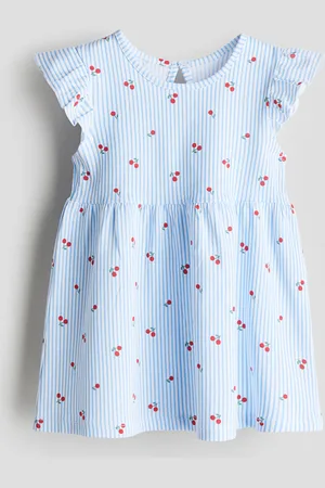 H&M Bedrucktes Baumwollkleid - Blau