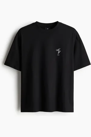 H&M Bedrucktes T-Shirt in Loose Fit - Schwarz