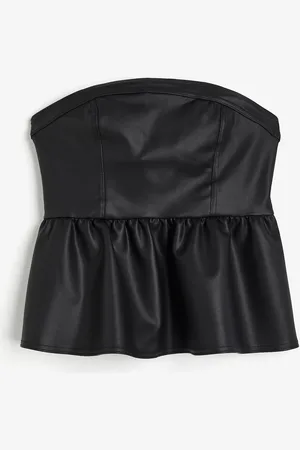H&M Bandeau-Peplumtop - Schwarz