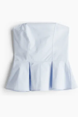 H&M Bandeau-Top mit Peplum - Blau