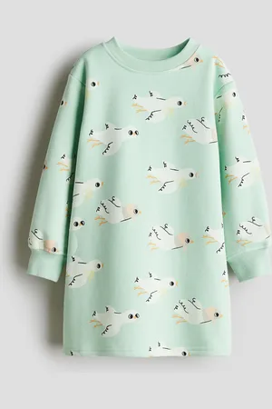 H&M Sweatkleid mit Print - Grün