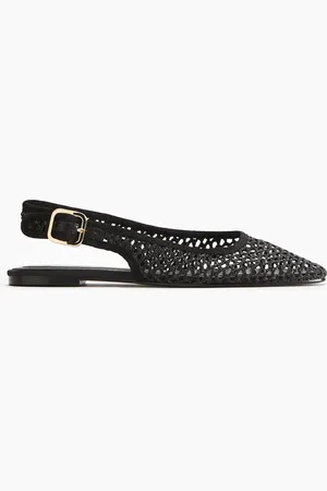 H&M Slingback-Sandalen aus Mesh - Schwarz