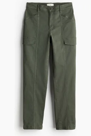H&M Schmale Cargohose - Grün