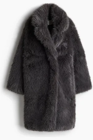 H&M Flauschiger Mantel - Grau