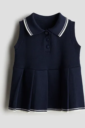 H&M Feinstrickkleid aus Baumwolle - Blau