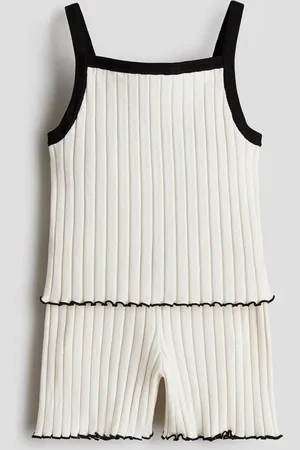 H&M 2-teiliges Set in Rippstrick - Beige