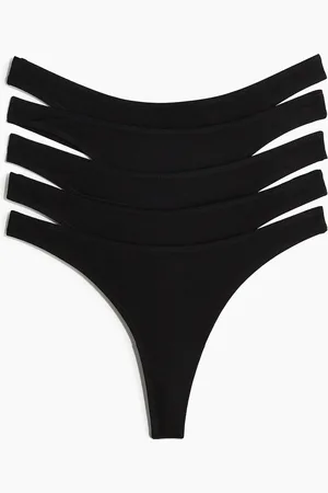 H&M 5er-Pack Baumwolltangas - Schwarz