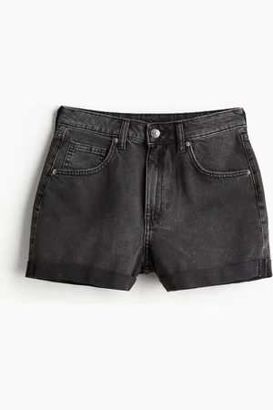H&M Jeansshorts High Waist - Schwarz