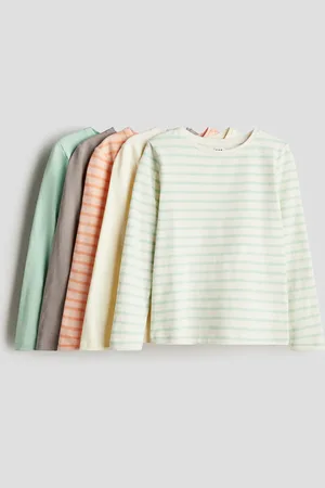 H&M 5er-Pack Jerseyshirts - Grün