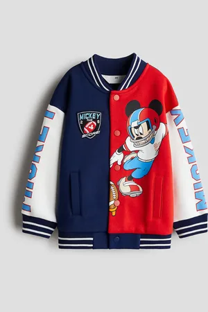 H&M Oversized Baseballjacke mit Print - Blau