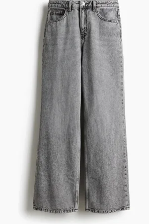 H&M Wide High Jeans - Grau