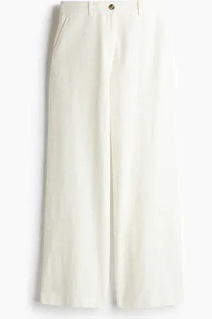 H&M Weite Hose aus Leinenmix - Weiß