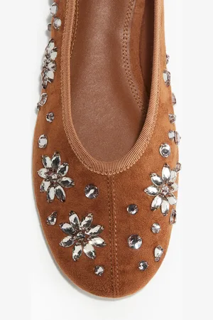 H&M Ballerinas mit Strasssteinen - Beige