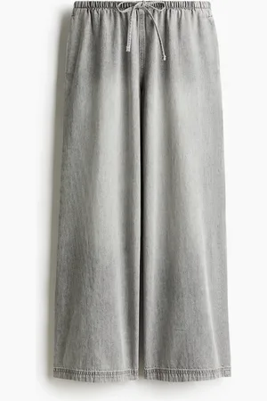 H&M Denimhose mit Kordelzug - Grau