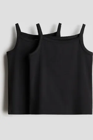 H&M 2er-Pack Trägertops aus Pima-Baumwolle - Schwarz