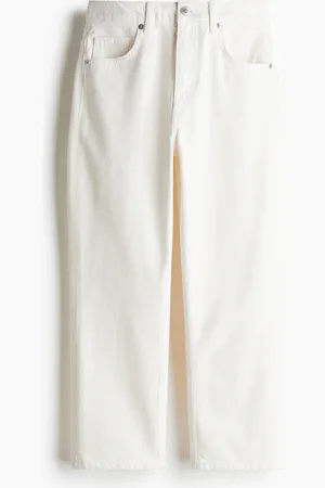 H&M Straight High Ankle Jeans - Weiß