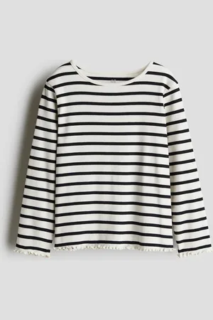 H&M Langarmshirt aus Jersey - Schwarz