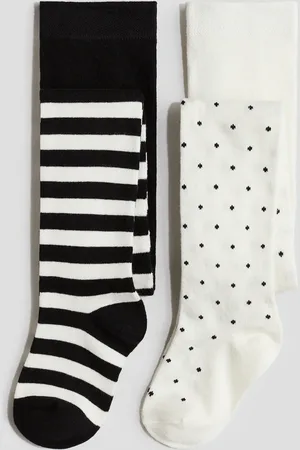H&M 2-Pack Feinstrick-Strumpfhosen - Weiß